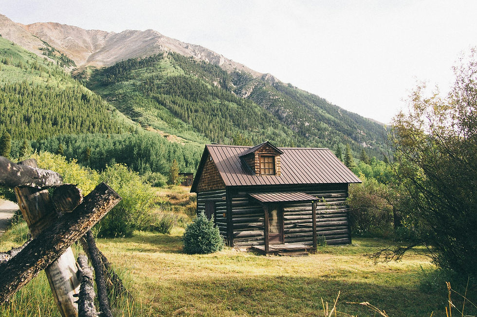 Cabin stay exterior, no faces