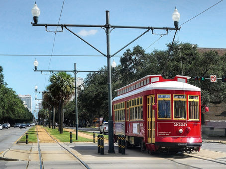 Canal Street, New Orleans — streetscape, no people as subject