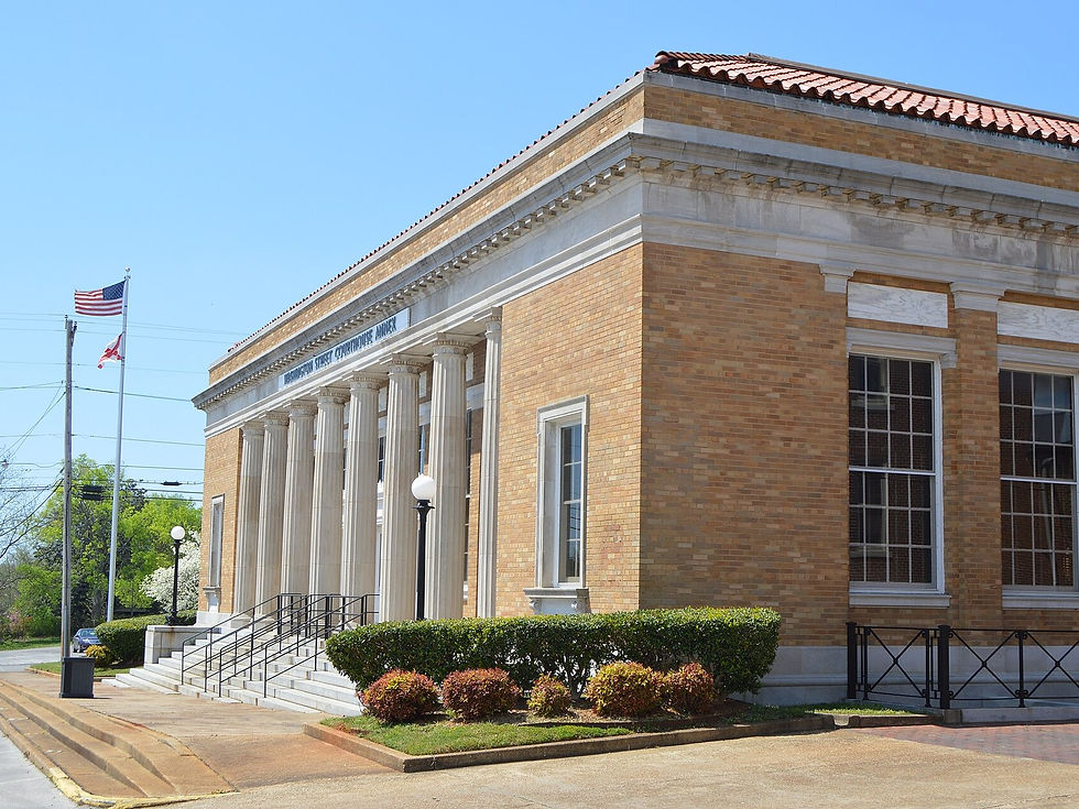 Former post office, downtown Athens, Alabama 35611 — street building, no people as subject