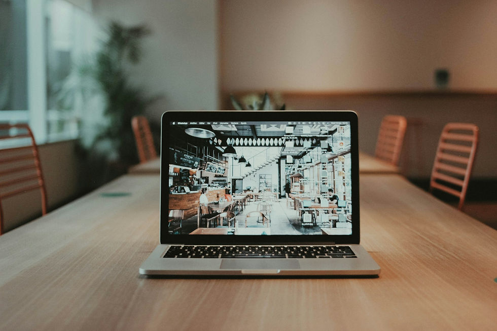 A laptop on a table