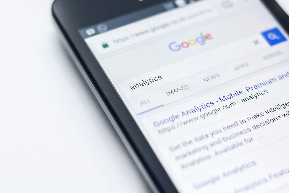 Smartphone showing Google site