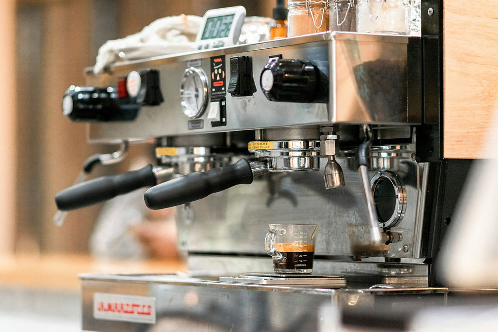 Silver espresso machine