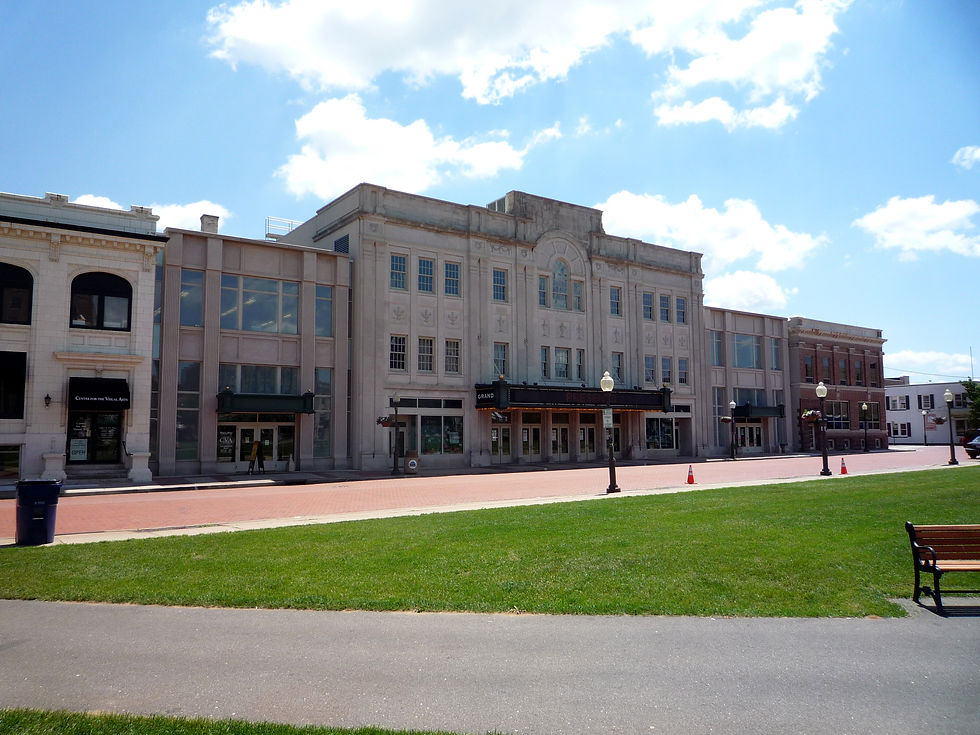The Grand Theater facade and lawn on the ARTSblock in downtown Wausau, Wisconsin