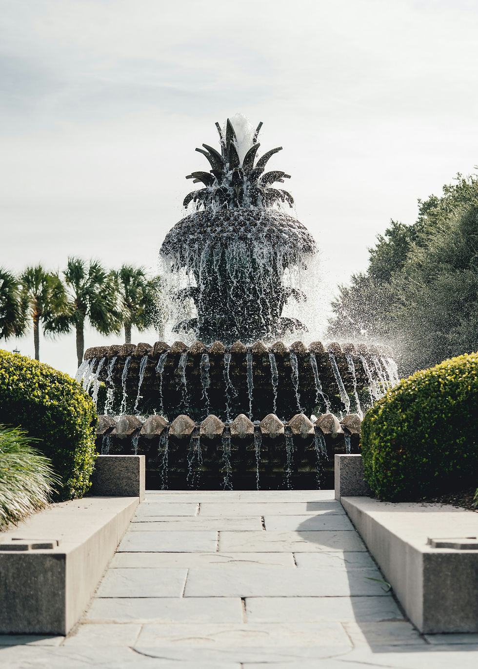 Pineapple Fountain at Waterfront Park in downtown Charleston, South Carolina