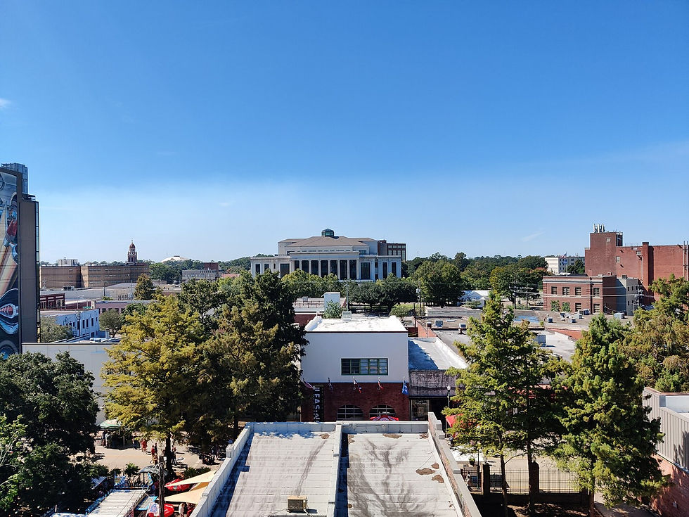 Downtown Lafayette buildings, 2021, no people as subject