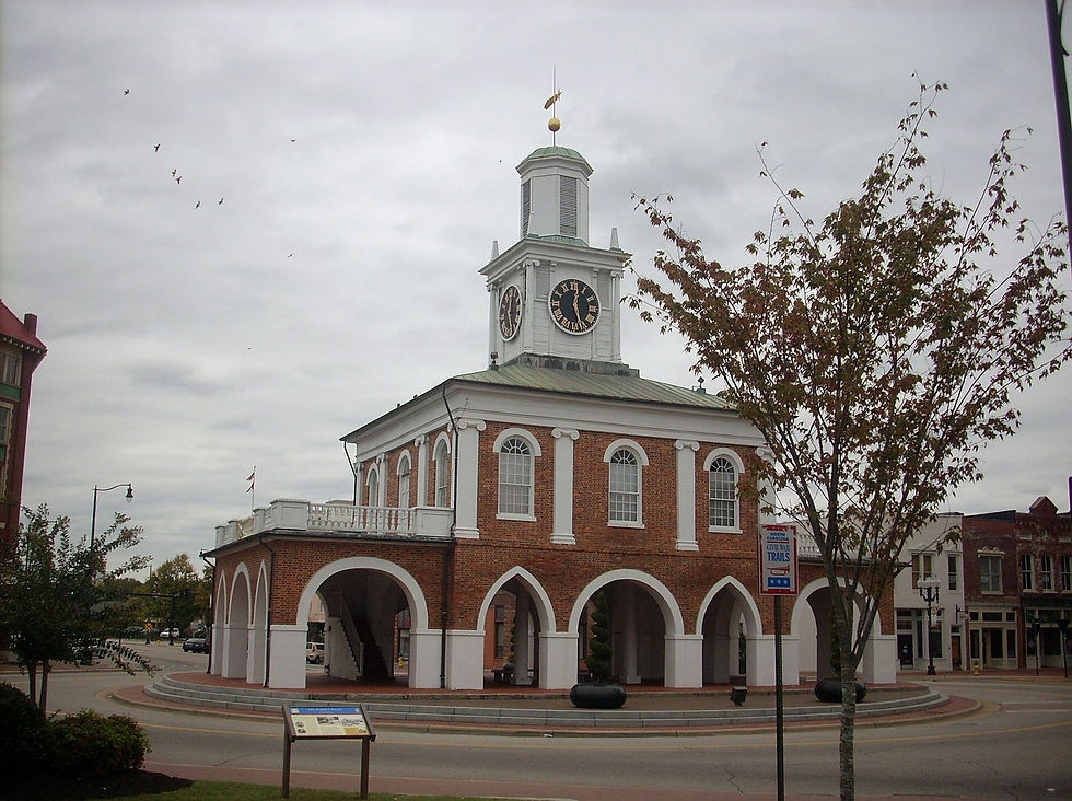 Market House, Hay Street rotary, Fayetteville NC, no people as subject