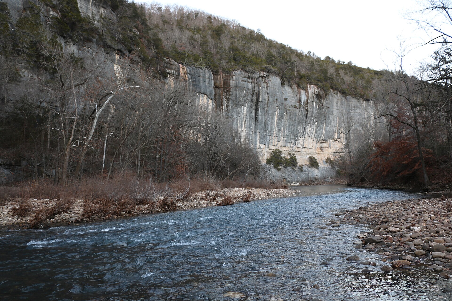 Buffalo National River bluff, empty of people
