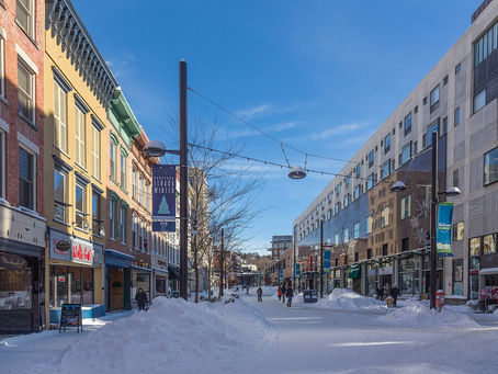 Ithaca Commons in winter