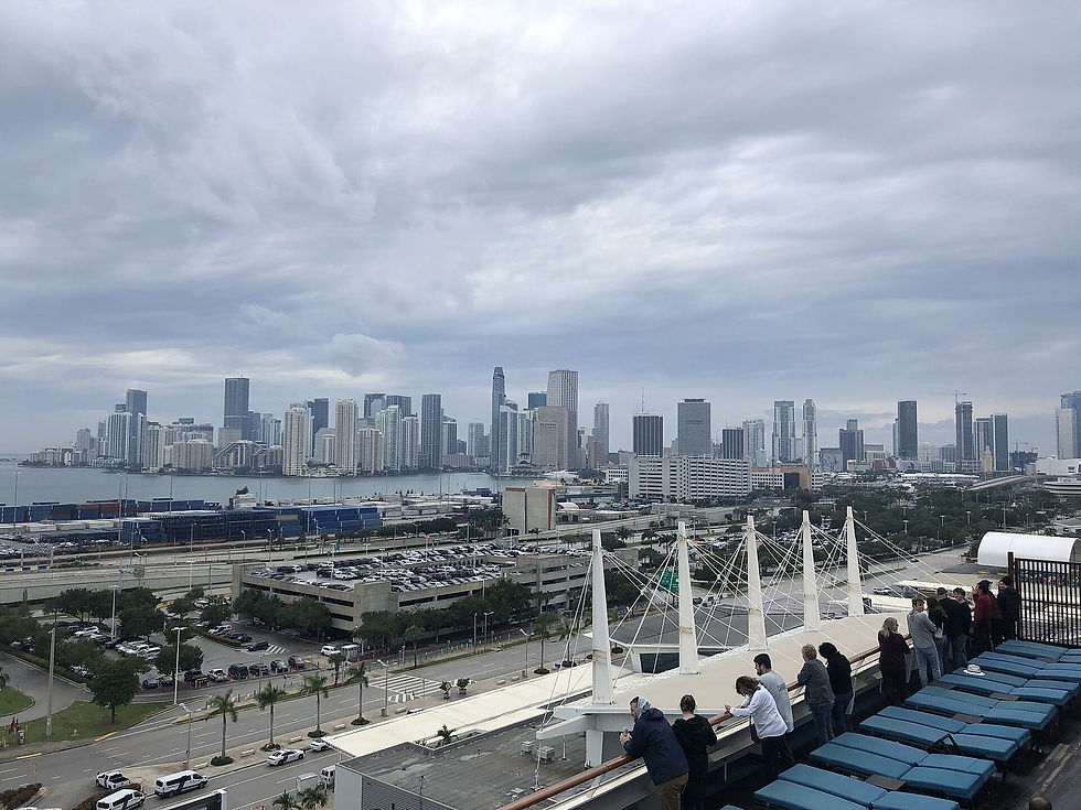 PortMiami — waterfront and cranes, no people as subject