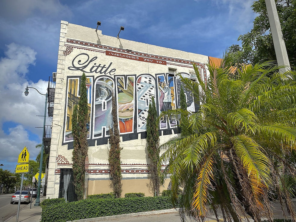 Little Havana welcome sign, Miami, 2021 — streetscape, no people as subject