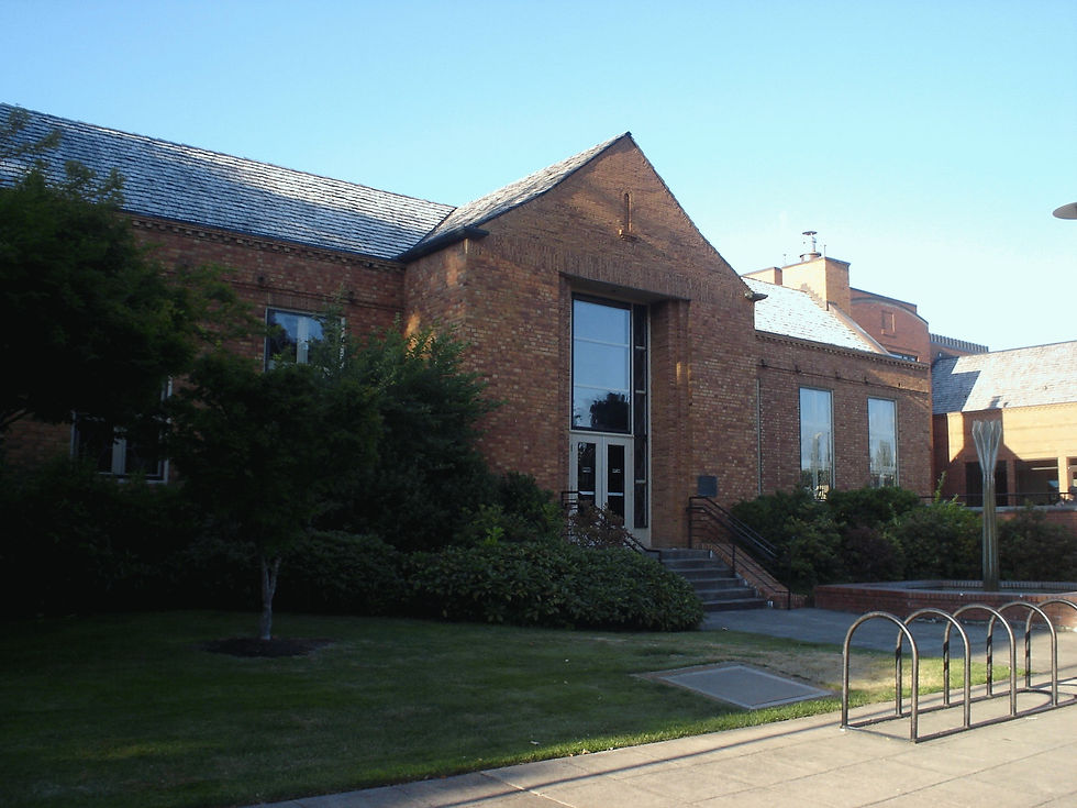 Brick Corvallis Benton County Public Library on Monroe Avenue in downtown Corvallis, Oregon