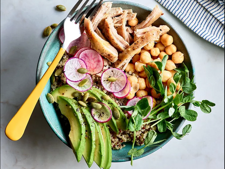 Chicken, Avocado & Quinoa Bowls with Herb Dressing