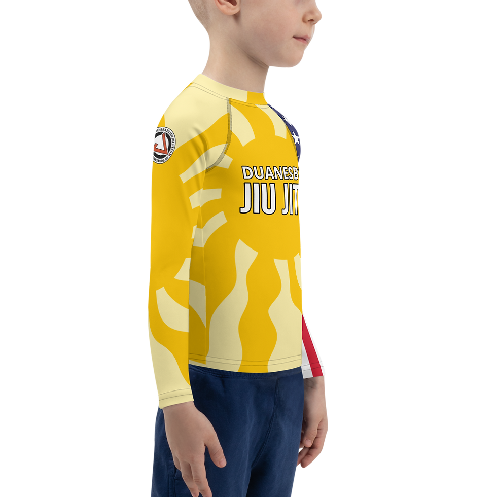 Thumbnail: Duanesburg BJJ Kids Yellow Rash Guard (Sizes 2T - 7)