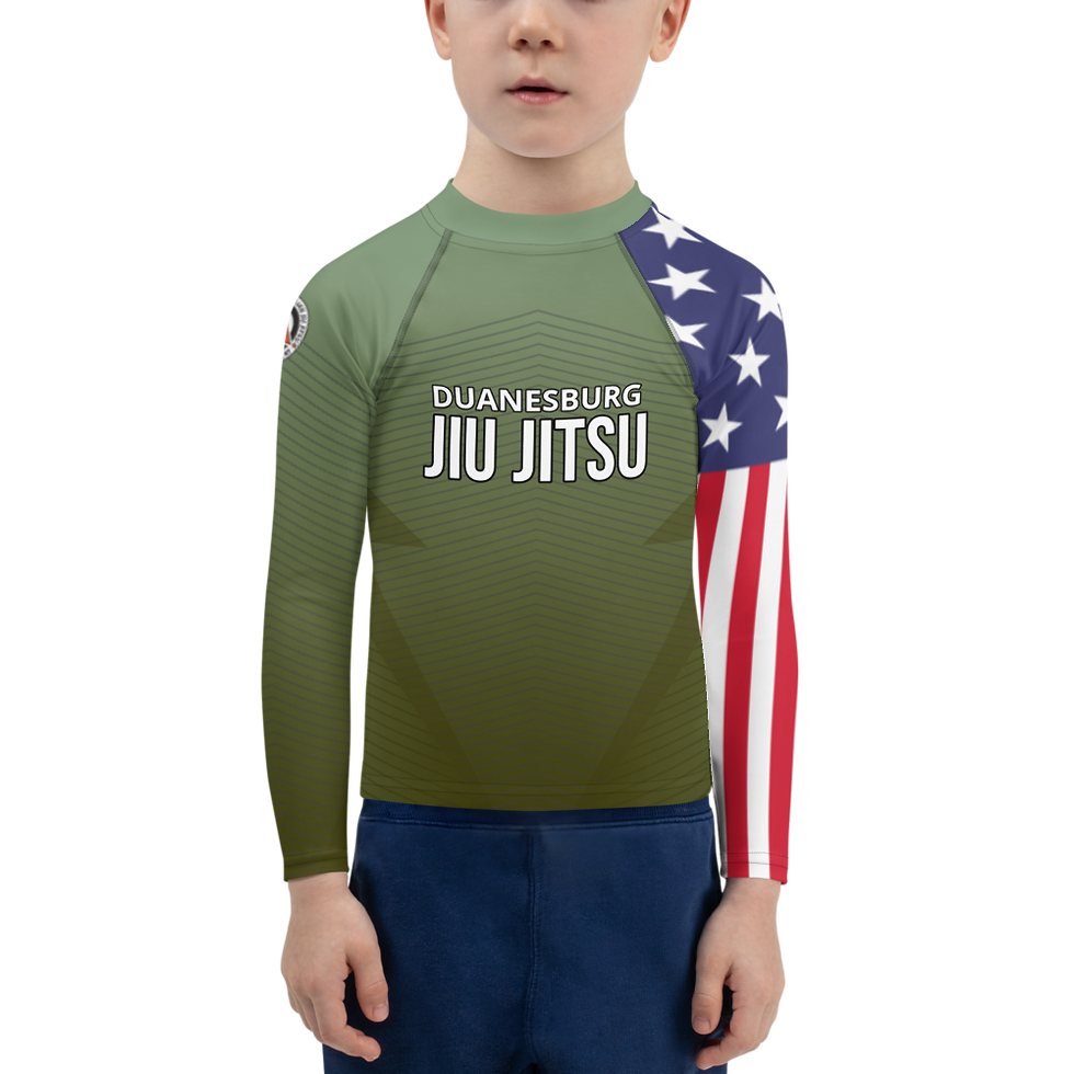 Thumbnail: Duanesburg BJJ Kids Green Rash Guard (Sizes 2T - 7)
