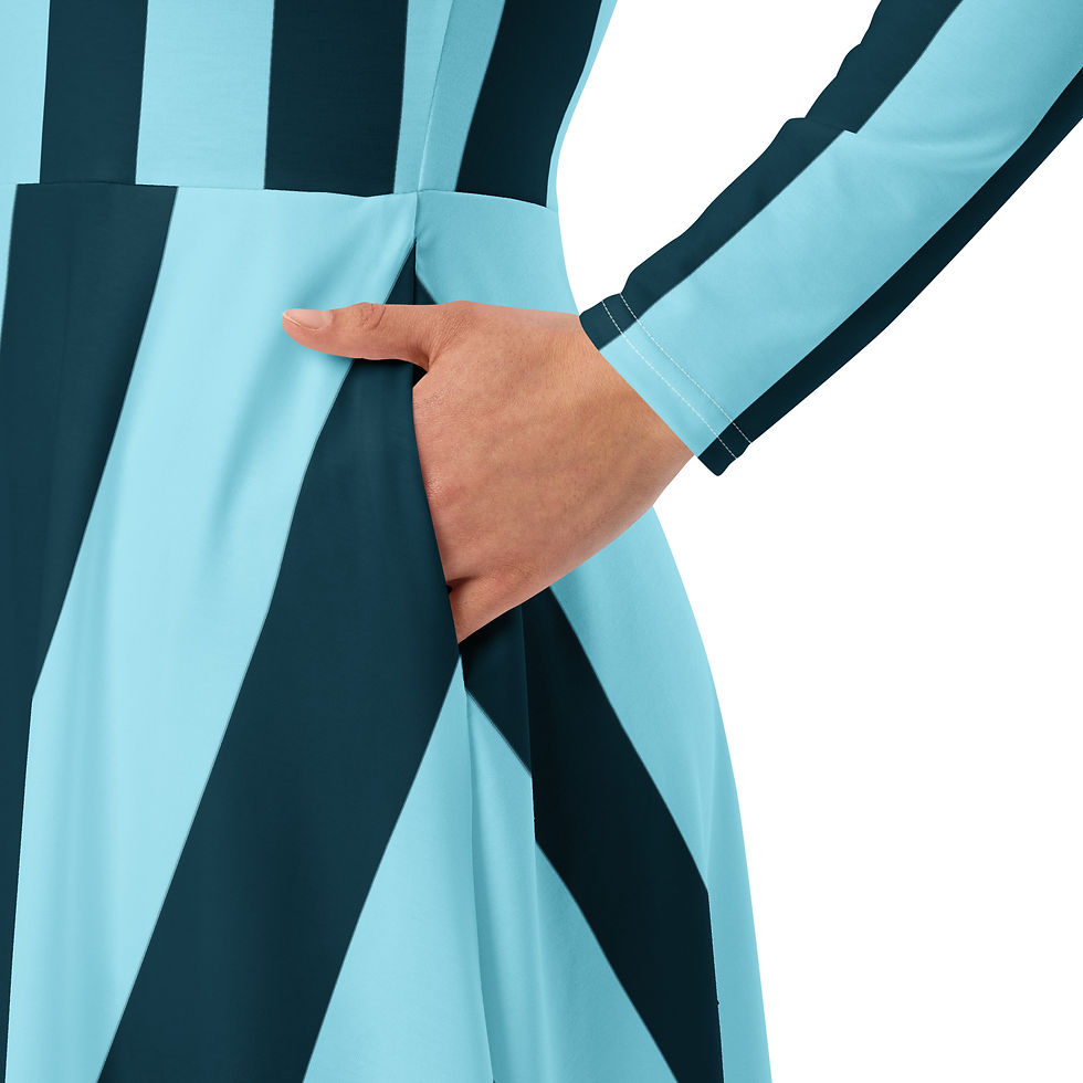Thumbnail: All-over print long sleeve midi dress
