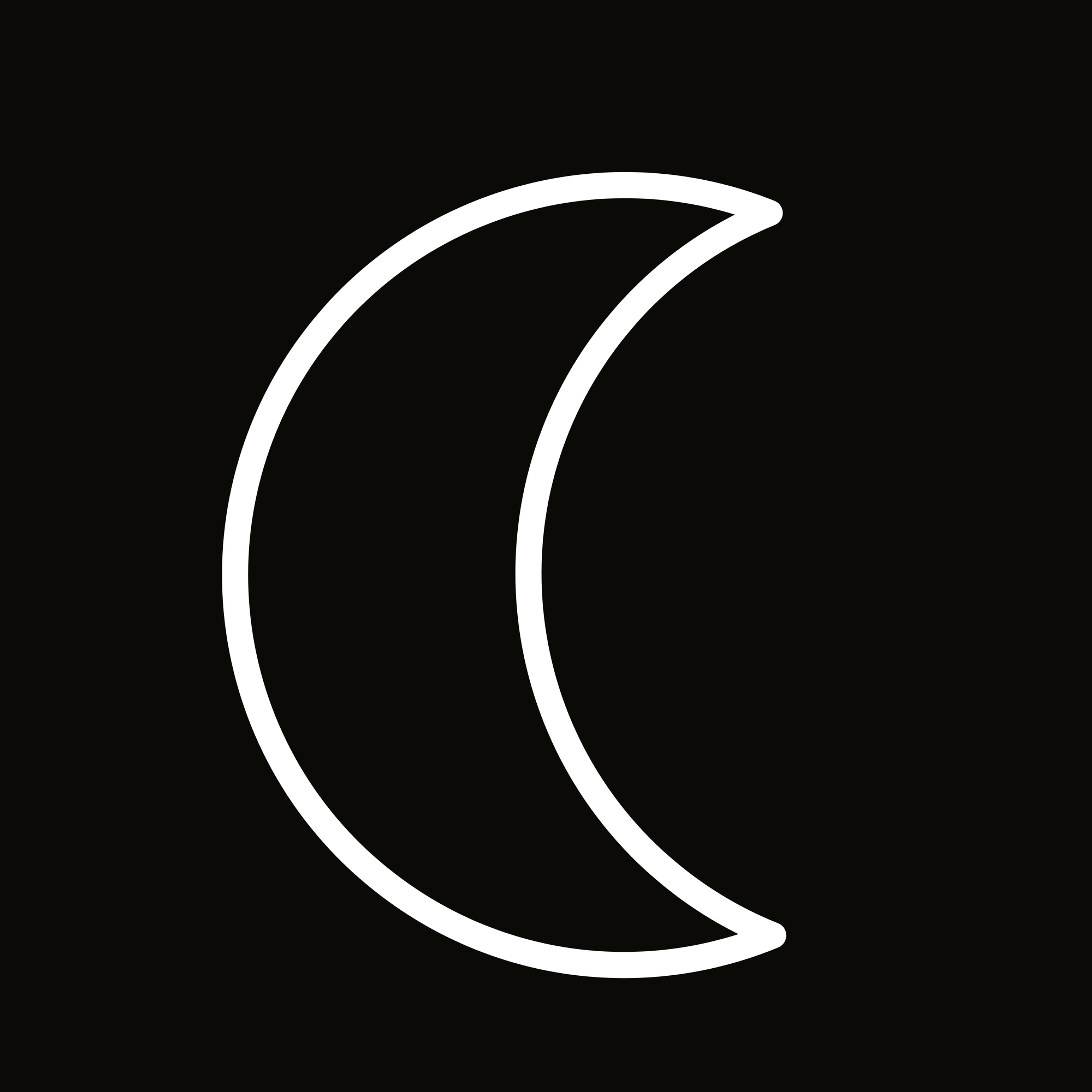 Outline of white crescent moon, black background, representing the luminosity of Aliesha Bannisters 'The Threshold — A Soul Becoming' spiritual session in Melbourne