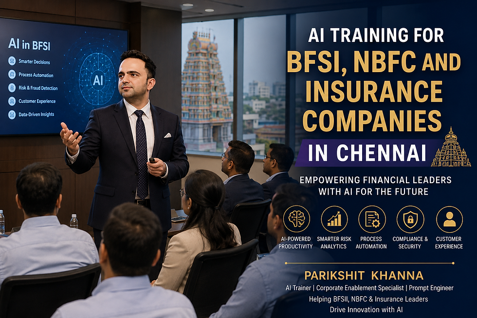AI Training for BFSI, NBFC and Insurance Companies in CHENNAI
