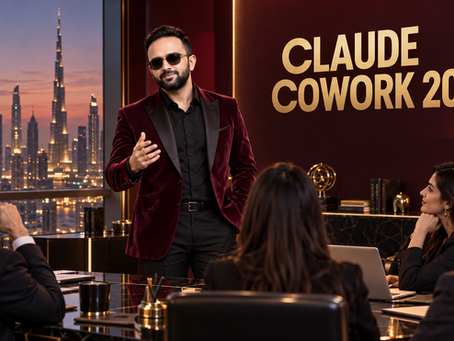 Parikshit Khanna teaching professionals about Claude Cowork 2026 in a luxury maroon training room