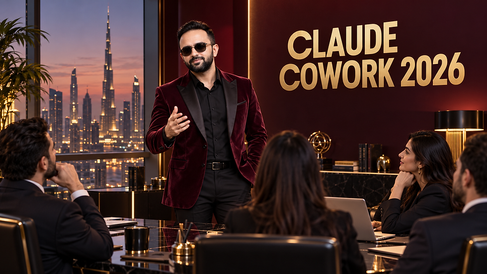 Parikshit Khanna teaching professionals about Claude Cowork 2026 in a luxury maroon training room