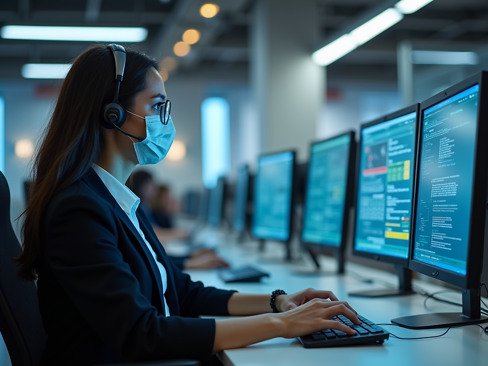 AI-generated illustration: AI agents handling customer service enquiries