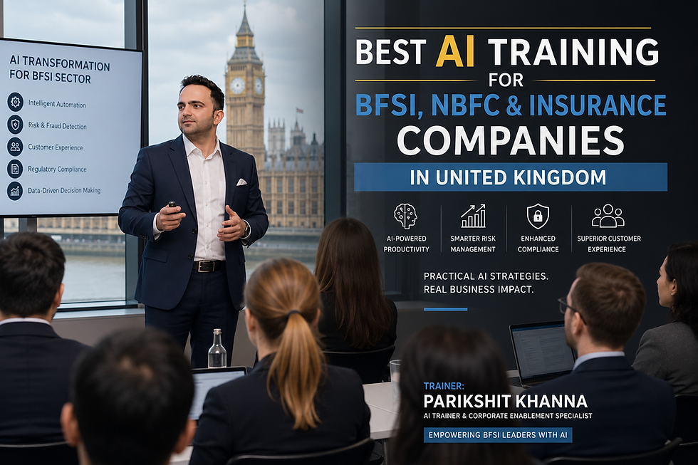 Best AI Training for BFSI, NBFC and Insurance Companies in the United Kingdom (UK)