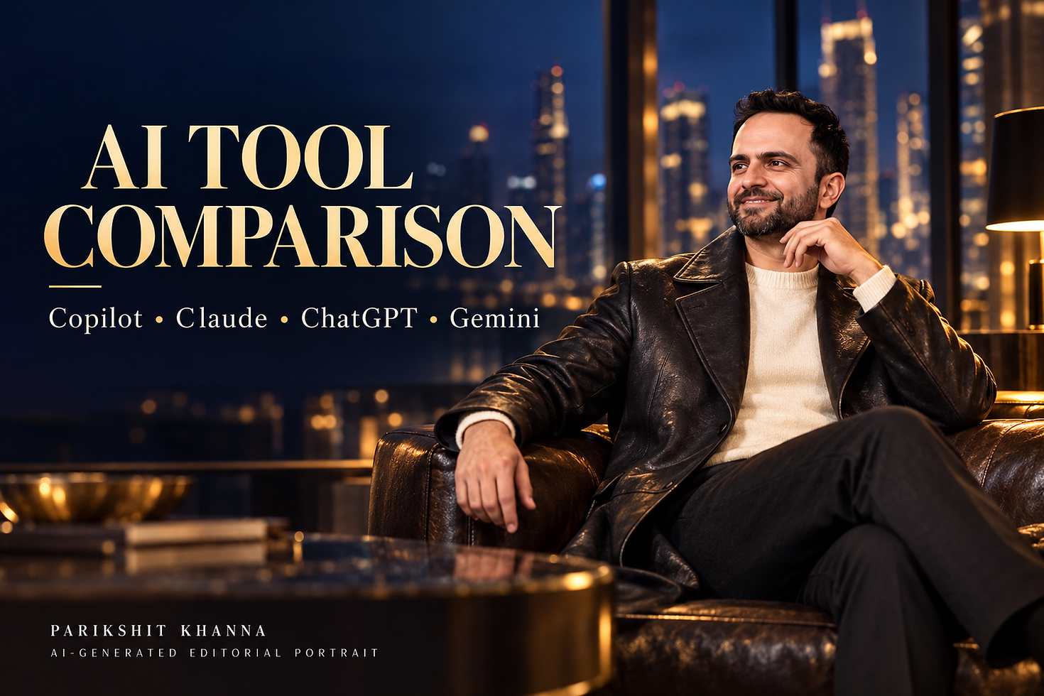 AI-generated bearded portrait of Parikshit Khanna for Copilot, ChatGPT, Claude or Gemini: An AI Tool Selection Guide for Indian Teams
