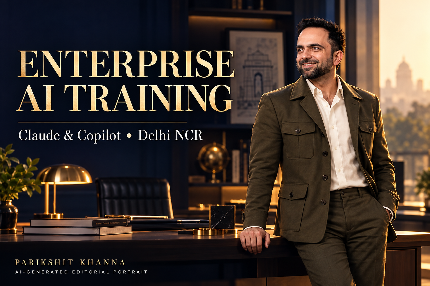 AI-generated bearded portrait of Parikshit Khanna for Claude and Copilot Enterprise Training in Delhi NCR: A Practical Programme Map