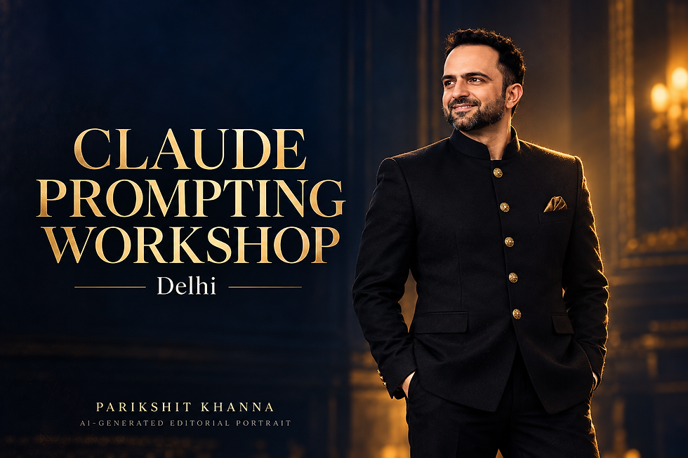 AI-generated bearded portrait of Parikshit Khanna for Claude Prompting Workshop in Delhi: From Vague Requests to Useful Outputs