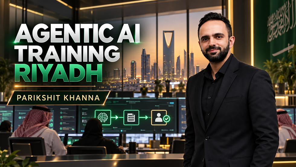 Parikshit Khanna teaching agentic AI with Claude and n8n for project and vendor teams in Riyadh