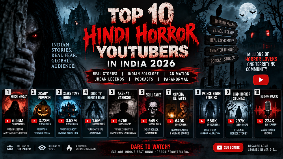 Top Hindi Horror Storytellers on YouTube in India 2026: 10 Channels to Watch