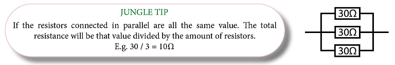 parallel resistor tip