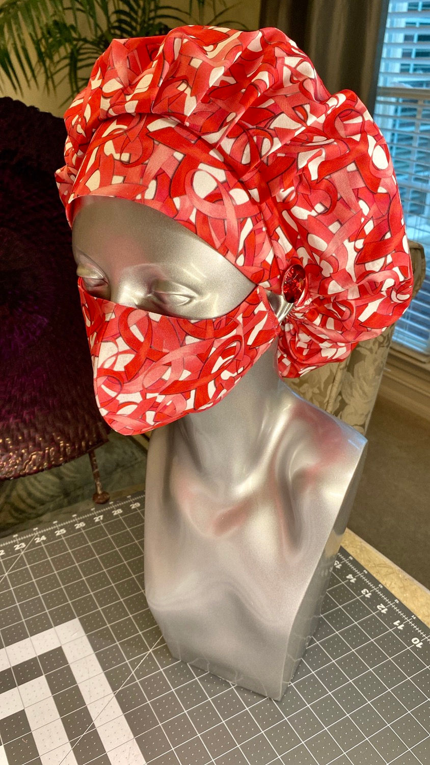 “Pink Ribbons” Bonnet Set 
