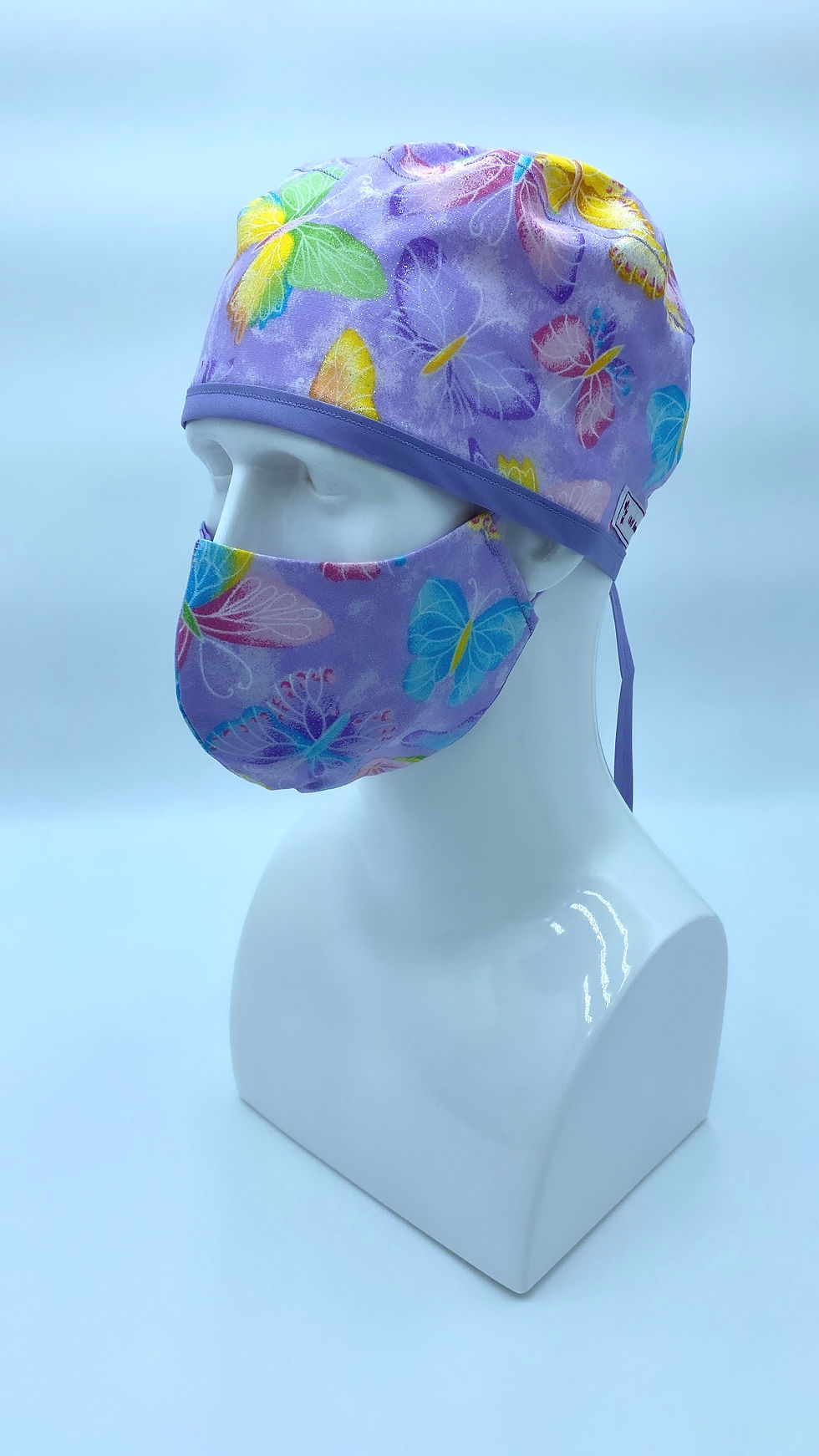 Thumbnail: “Purple Butterfly” Scrub Cap Set 