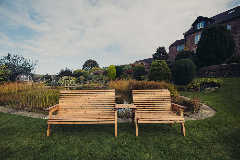 Thumbnail: Churnet Valley 5-Seat Pressure Treated Redwood Set - Golden Oak 1x2B 1x3B Straig