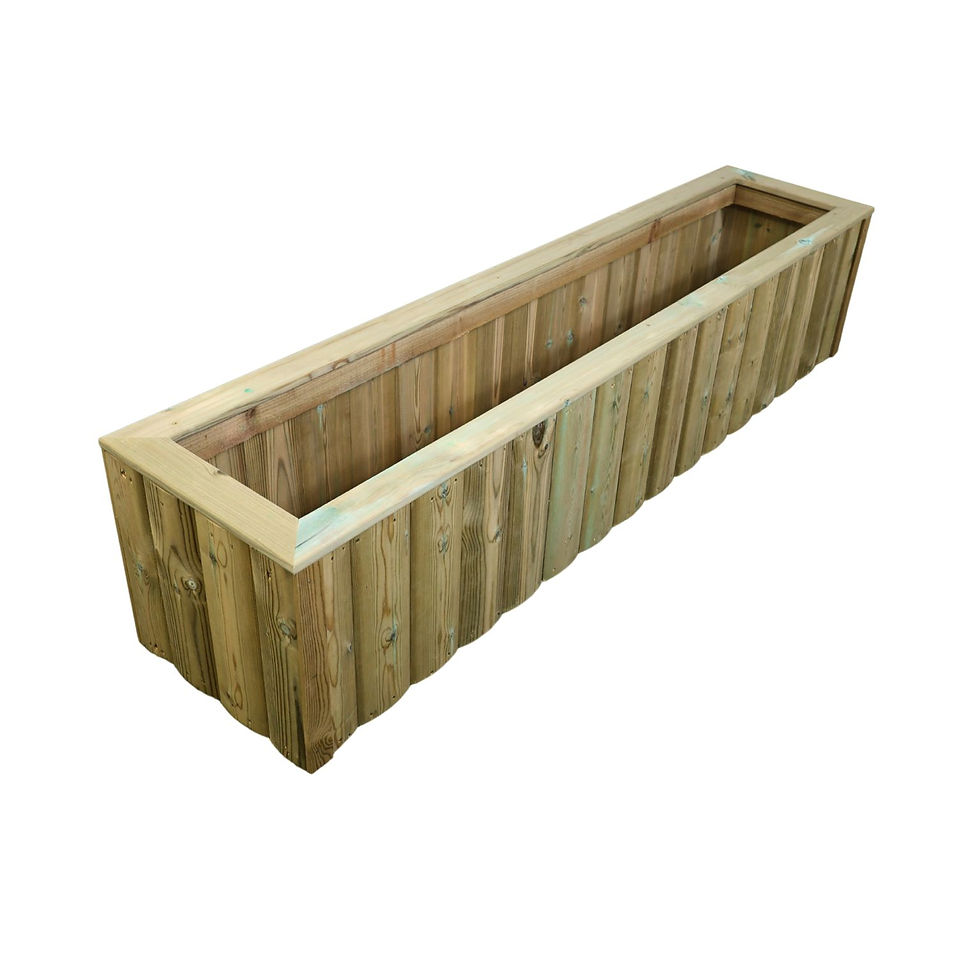 Thumbnail: Churnet Valley 150cm Log Lap Trough Planter - Golden Oak Redwood