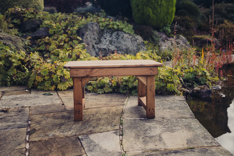 Thumbnail: Churnet Valley Pressure Treated Redwood Garden Coffee Table - Golden Oak