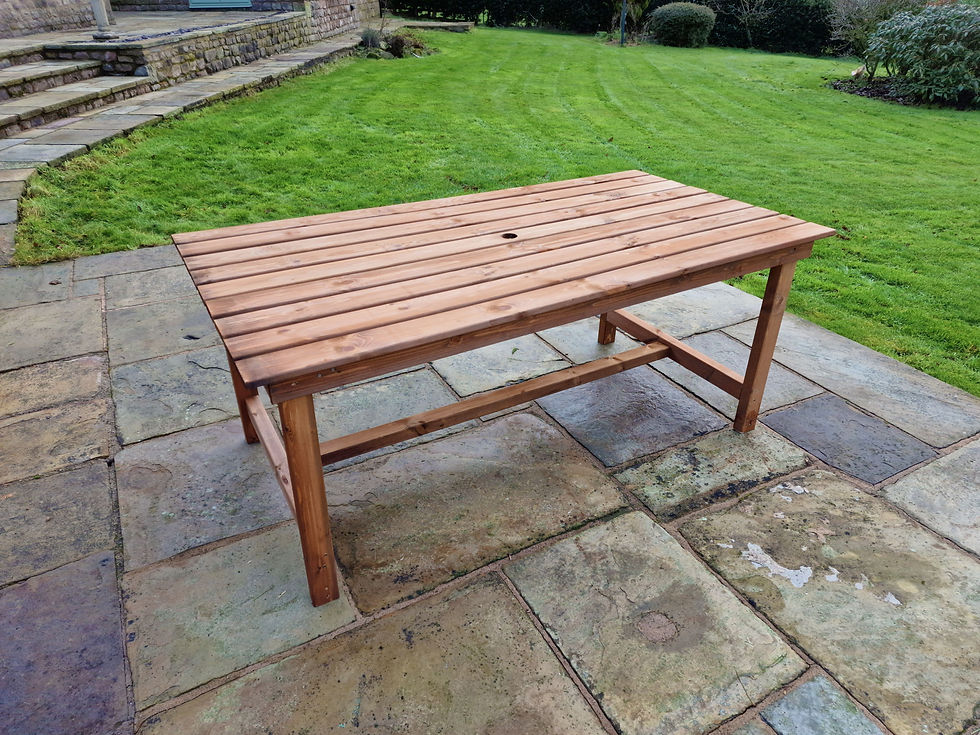 Thumbnail: Churnet Valley 179.5cm Rectangle Garden Table - Golden Oak - Pressure Treated