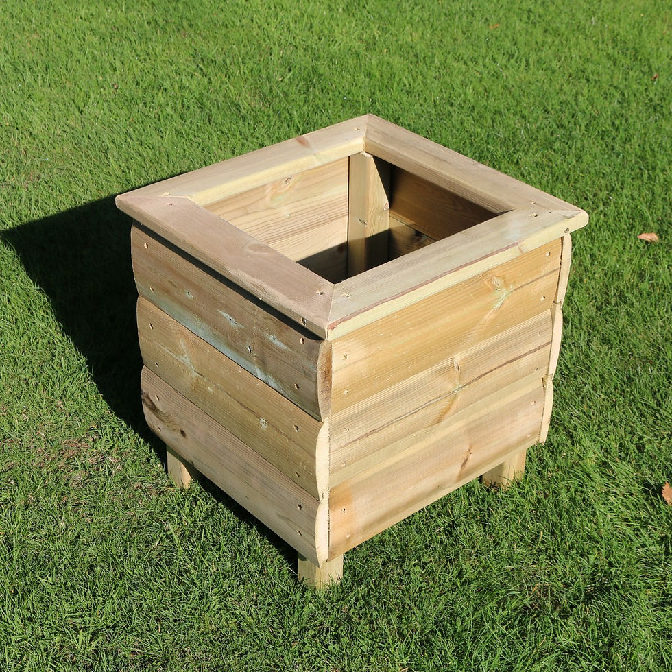 Thumbnail: Churnet Valley Tanalised Redwood Square Garden Planter - Pressure Treated