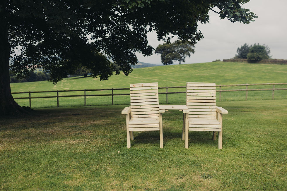 Thumbnail: Ergo Love Seat with Square Tray | FSC Scandinavian Redwood | Pressure Treated