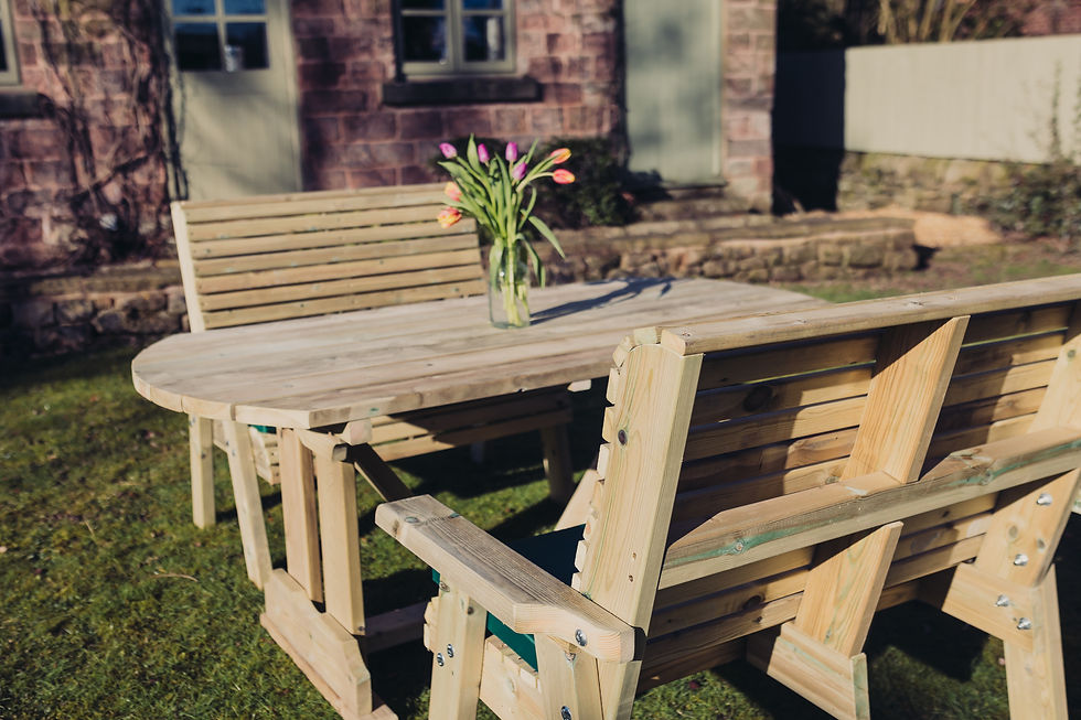 Thumbnail: Churnet Valley Ergo 4-Seater Table Set - Pressure-Treated Redwood