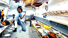 Inuit games: One foot high kick