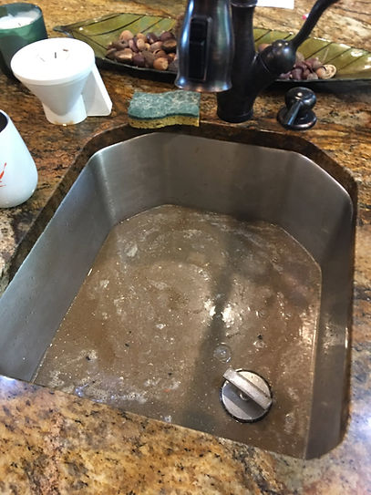 Backed up sink