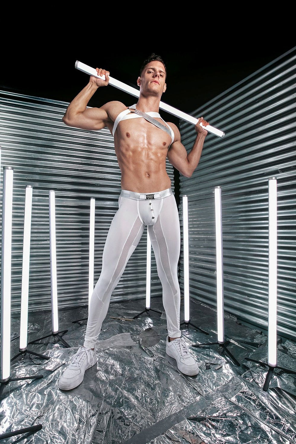 party leggings white