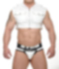 men white crop top party outfit