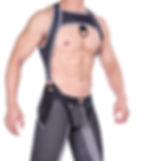 Party Body Harness in Heather Black Denim