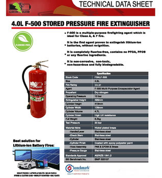 What is an F-500 fire extinguisher used for?