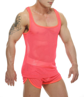 Party Mesh Tank Top in Pink