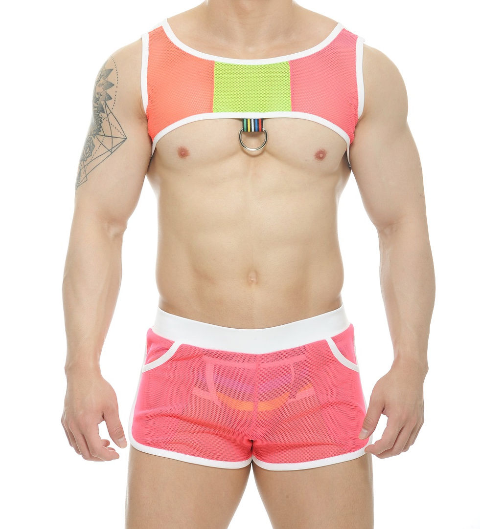 neon pride chest harness