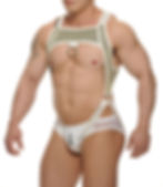 Party Body Harness in Gold White