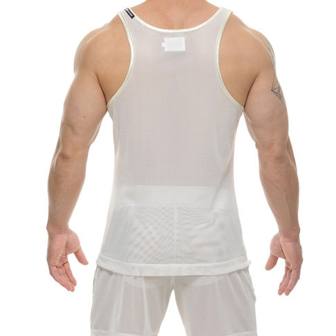 white party mesh tank top